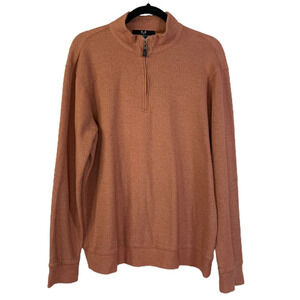 MAGASCHONI Orange 1/4‎ Zip Ribbed Pullover Sweater